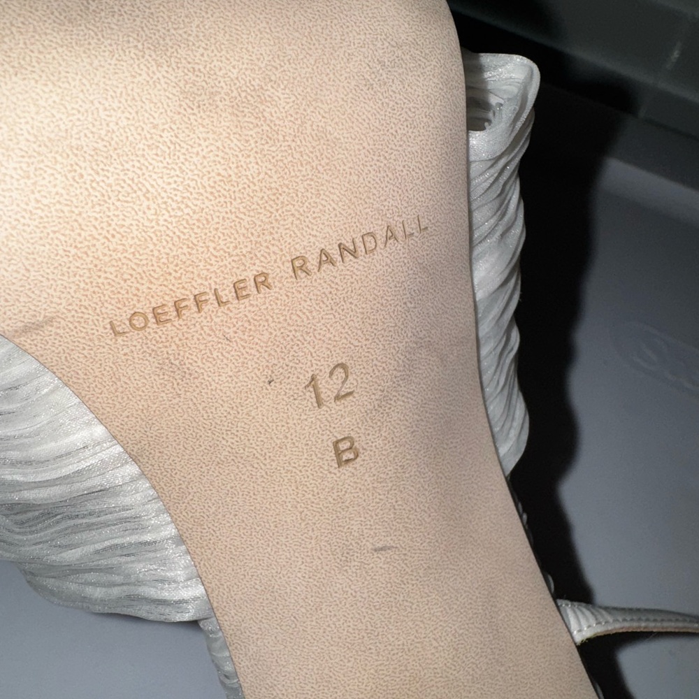 Loeffler Randall Camilla pleated pearl bow sandals 12 - Picture 5 of 5